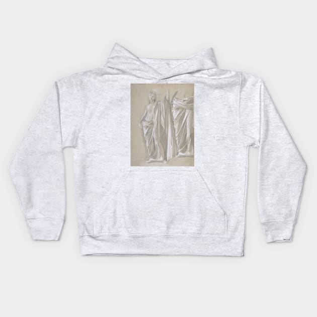 Study of a Draped Figure by Edgar Degas Kids Hoodie by Classic Art Stall